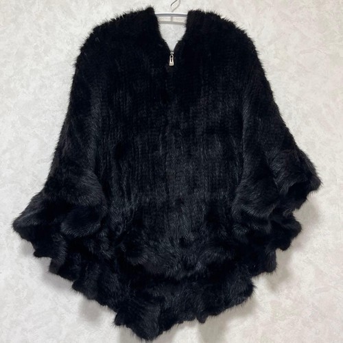 Poncho visone scialle con